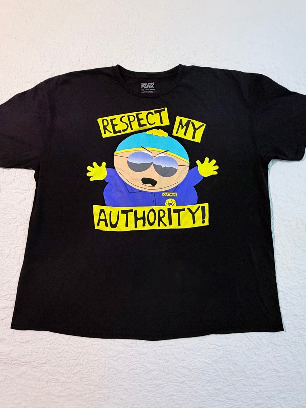 South Park | Cartman | Respect My Authority | Black | Graphic T-Shirt | Size 3XL
